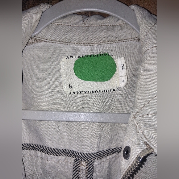 Anthropologie Manto Field Jacket, Khaki Lightweight, Drawstring Waist Size Small - Picture 3 of 9